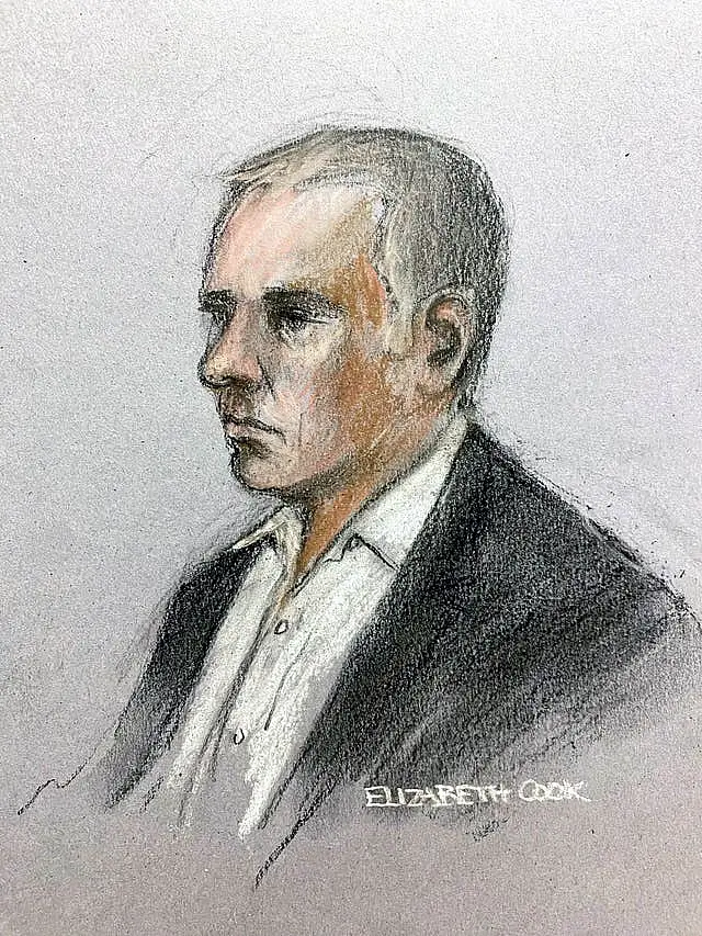 Court sketch of Jonathan Dowdall