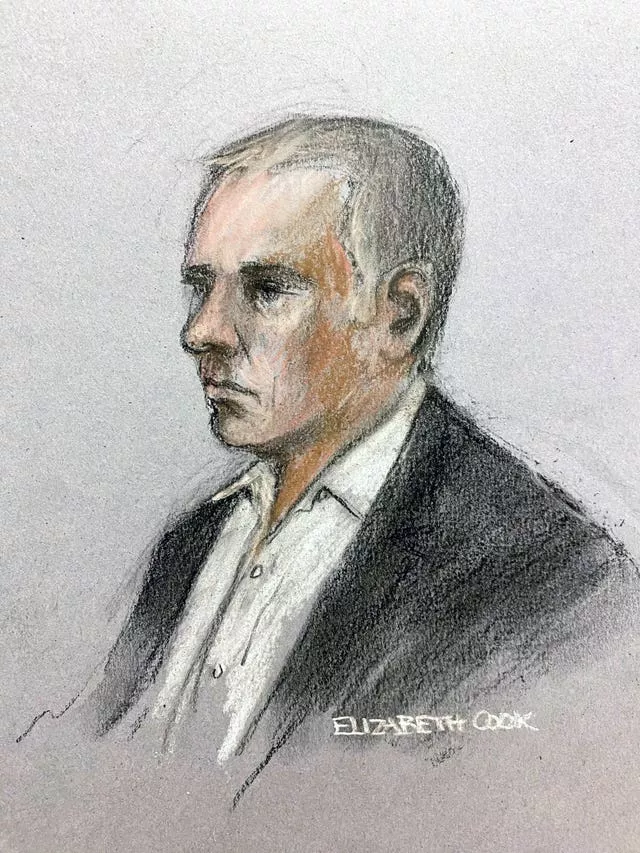 Court sketch of Jonathan Dowdall