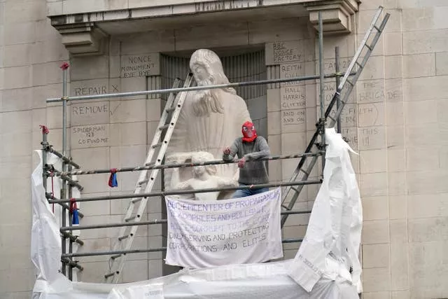 BBC statues attacked