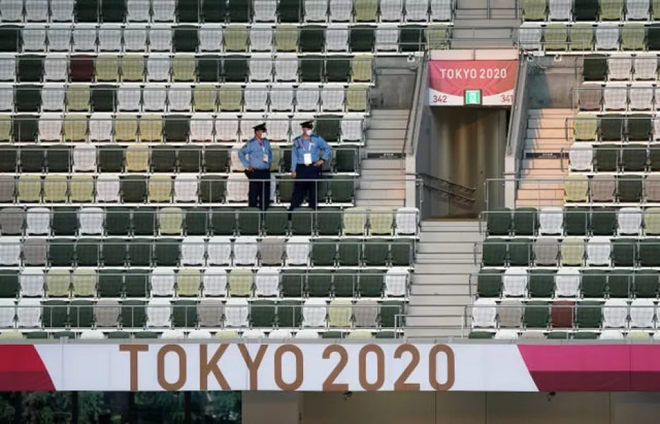 The stands in the Olympic Stadium were mostly empty