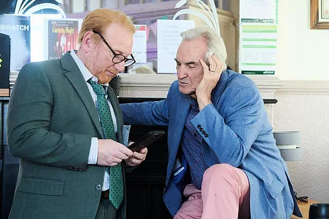 Adrian Scarborough and Larry Lamb in Gavin And Stacey: The Finale