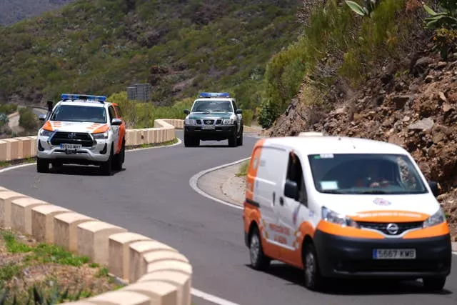Search and rescue teams near to the village of Masca, Tenerife