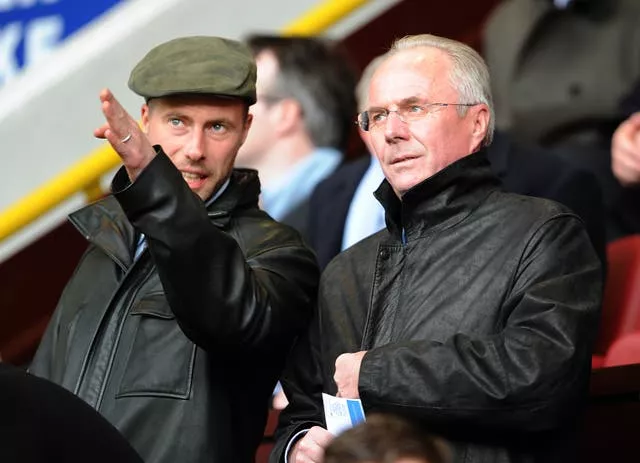 Ivory Coast manager Eriksson in the stands at Turf Moor