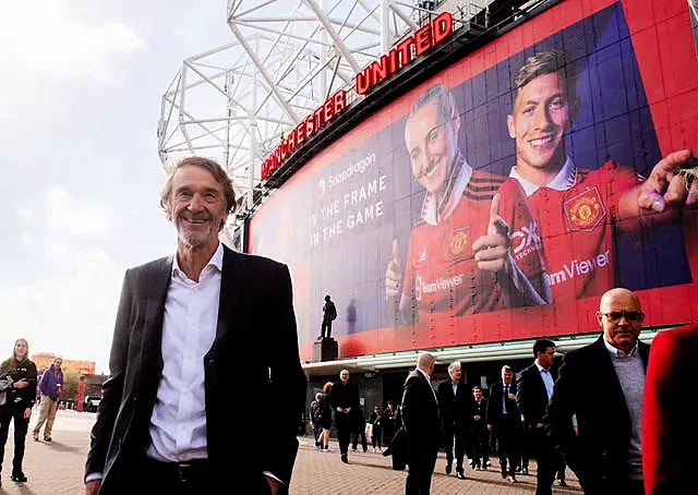 Sir Jim Ratcliffe outside Old Trafford