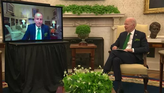 Micheal Martin and Joe Biden meet by videolink