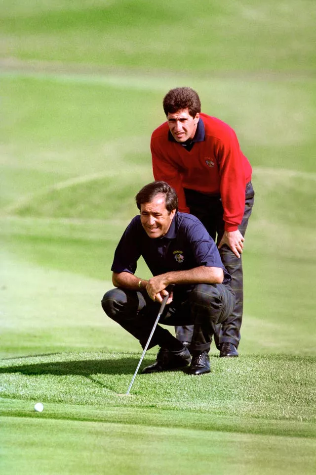 Seve Ballesteros, front, and Jose Maria Olazabal at the 1989 Ryder Cup