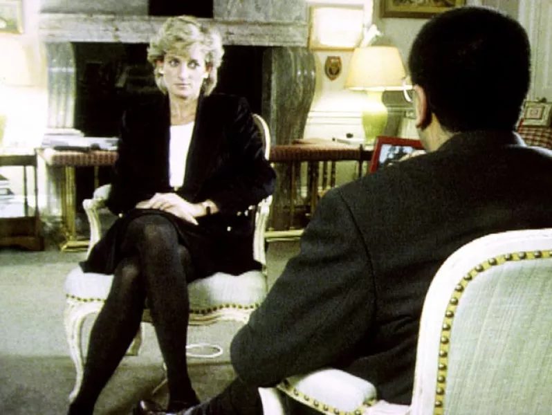 Diana, Princess of Wales, during her interview with Martin Bashir for the BBC (BBC screen grab/PA)