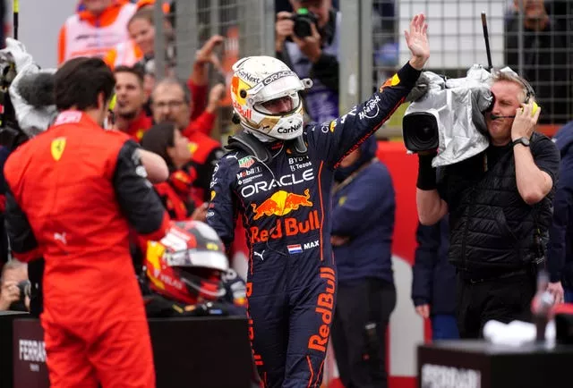 Red Bull's Max Verstappen gestures after finishing second in qualifying