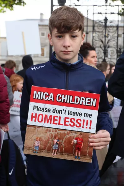 Mica protest by children from Donegal