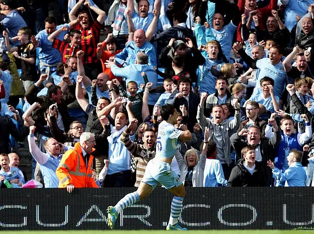 Sergio Aguero fired Manchester City to their first Premier League title