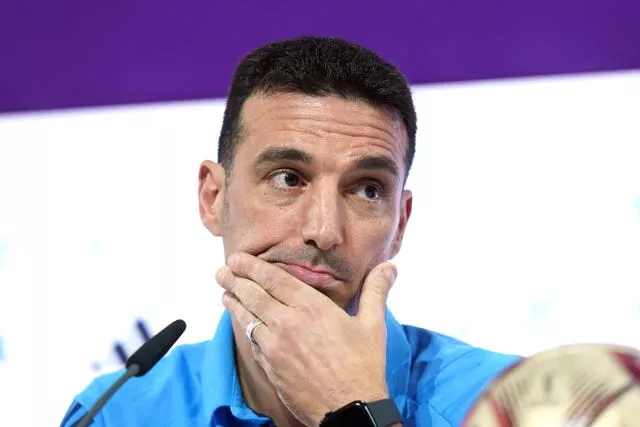Argentina manager Lionel Scaloni during a press conference on Monday (Adam Davy/PA).