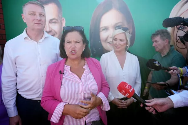  Sinn Fein’s Martin Kenny, Mary Lou McDonald and Michelle O’Neill at the National Ploughing Championships