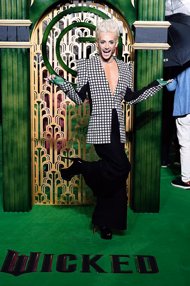 Frankie Grande arriving for the UK premiere of Wicked at the Royal Festival Hall, Southbank Centre in London