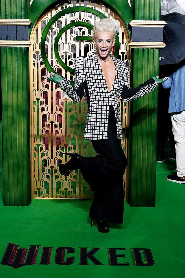 Frankie Grande arriving for the UK premiere of Wicked at the Royal Festival Hall, Southbank Centre in London