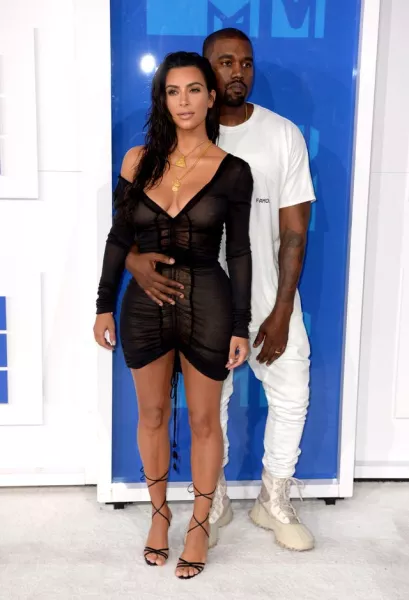 Kim Kardashian and Kanye West arriving at the MTV Video Music Awards 2016, Madison Square Garden, New York City.