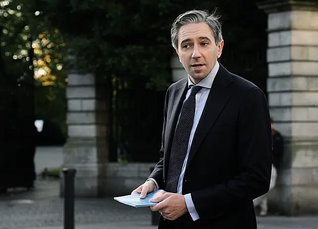 Taoiseach Simon Harris canvassing voters on St. Stephen's Green in Dublin