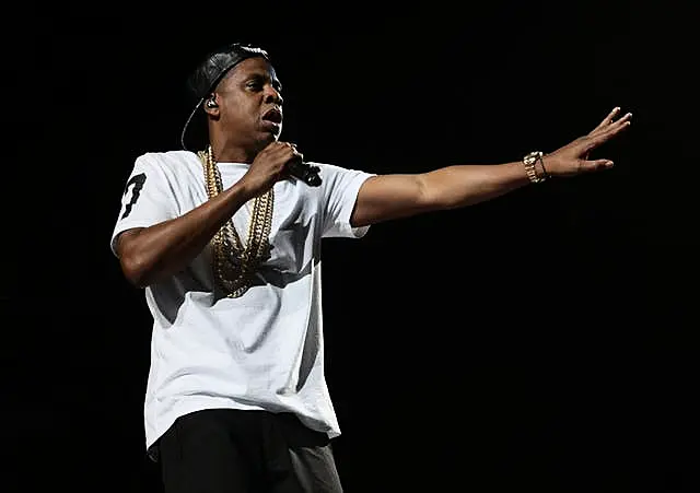 Jay-Z performing on stage