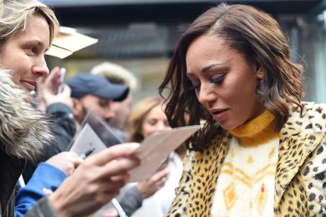 Spice Girls Melanie Brown speaks to fans in Leicester Square 