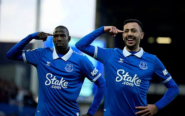 Abdoulaye Doucoure (left) put Everton ahead 