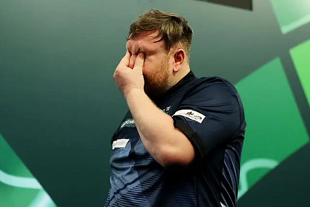 Cameron Menzies appears dejected after losing at the PDC World Championships