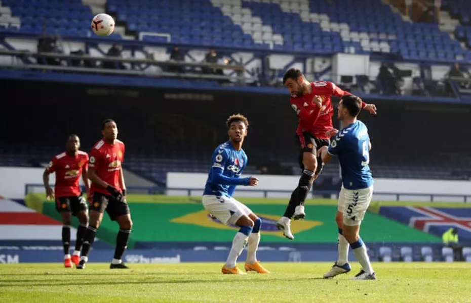 Bruno Fernandes scored two and set up another in the victory at Goodison Park