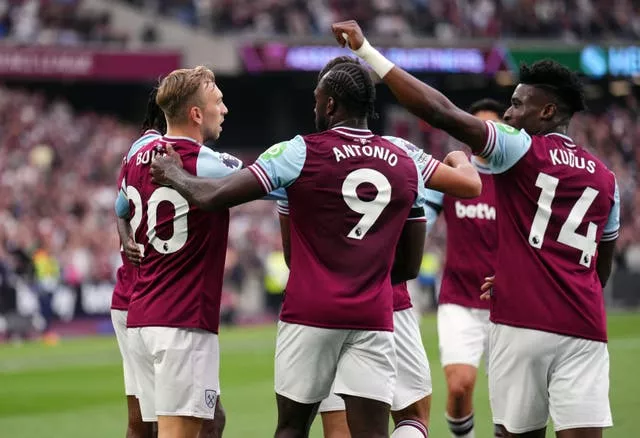 West Ham celebrate their goal