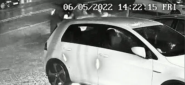 Screengrab from CCTV footage showing Alice Wood hitting Ryan Watson in her Ford Fiesta