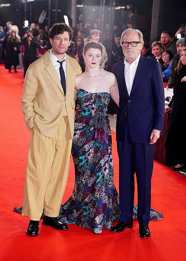  James Norton, Thomasin McKenzie and Bill Nighy at the BFI London Film Festival gala screening of Joy