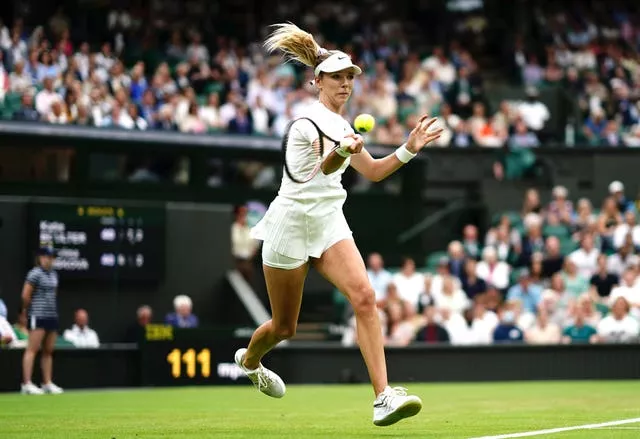 Katie Boulter on her way to victory on Centre Court