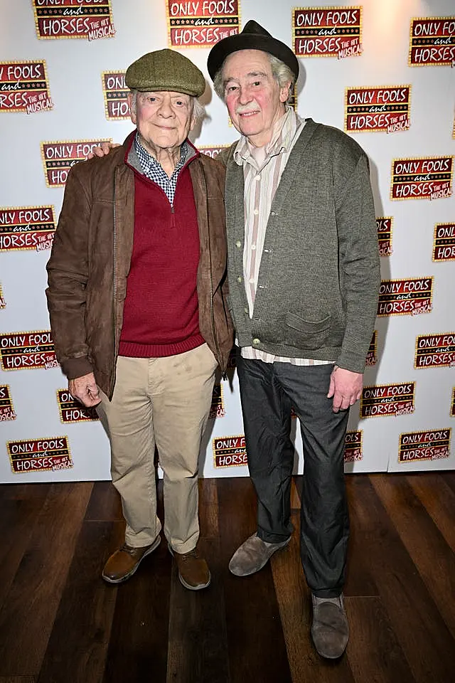 Actor Sir David Jason (left) joins cast member Paul Whitehouse as Grandad at the opening night