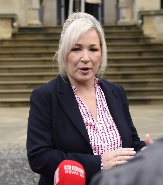 Michelle O'Neill speaks to the media