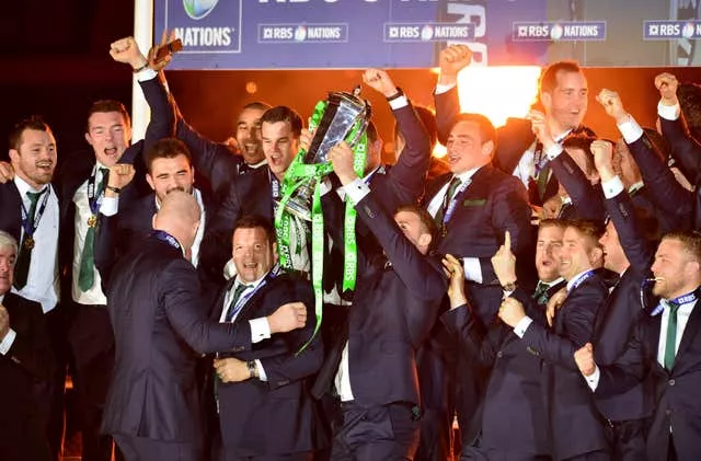 Ireland lifted the Six Nations title at Murrayfield in 2015 following an anxious wait