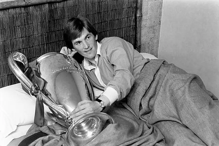  Kenny Dalglish in bed with the European Cup trophy in 1978