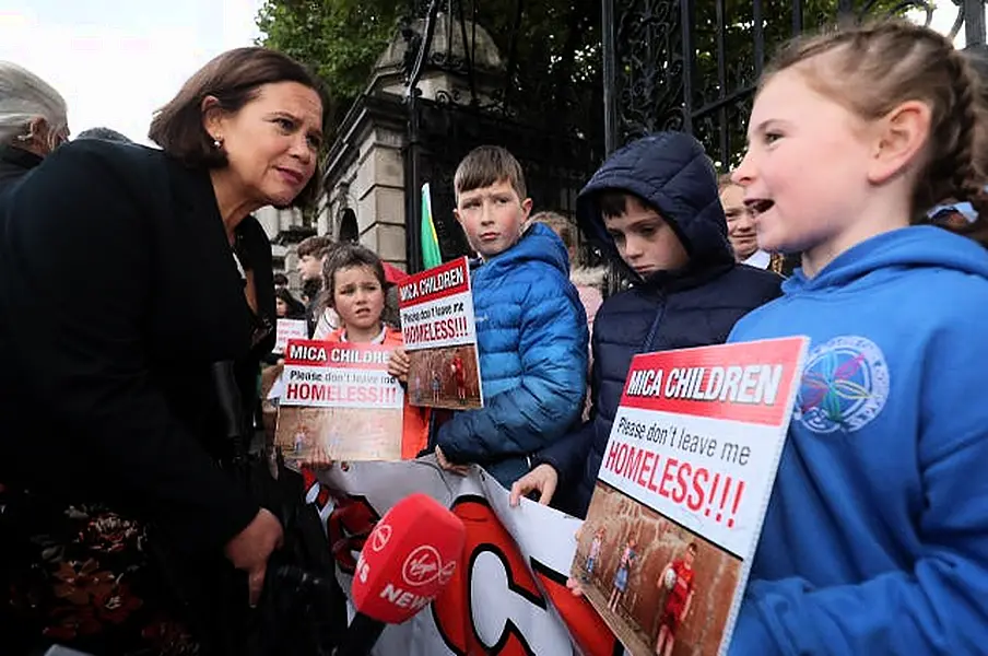 Mica protest by children from Donegal