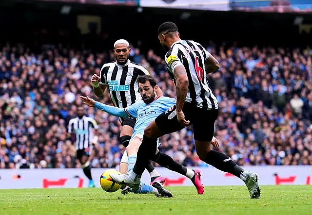 Bernardo Silva pokes home City's second goal 