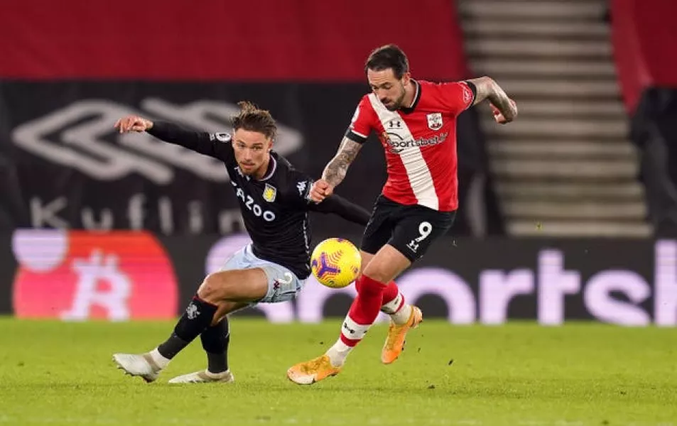 Aston Villa’s Matty Cash and Southampton’s Danny Ings