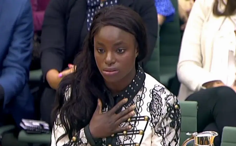 Eniola Aluko answered questions in front of a Digital, Culture, Media and Sport committee in 2017