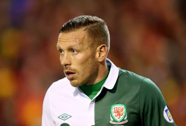 Craig Bellamy playing for Wales in a 2014 World Cup qualifier