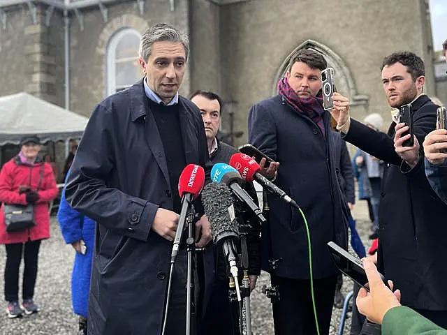 Simon Harris speaking at canvassing event