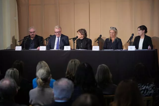 The legal team during a press conference