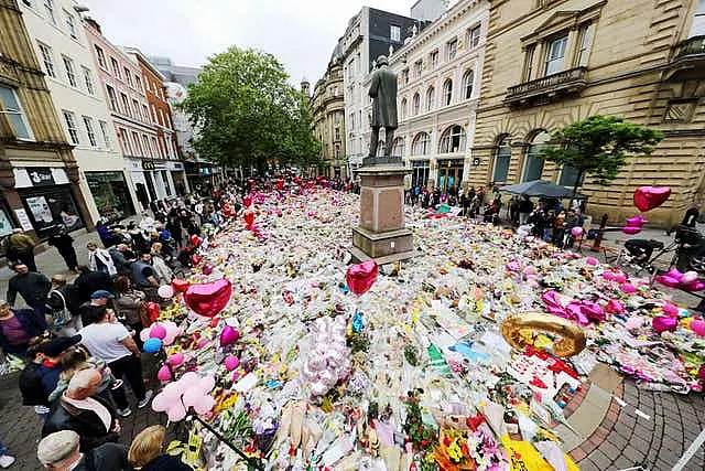 Floral tributes near Manchester Arena