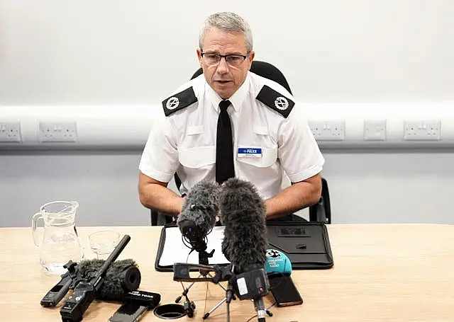 North Yorkshire Police temporary Assistant Chief Constable Wayne Fox speaking to the media at Fulford Police Station