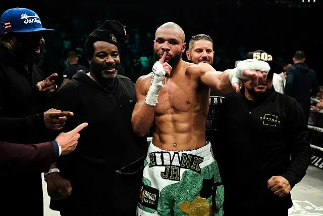 Chris Eubank Jr (centre) with Mr McIntyre (second left).