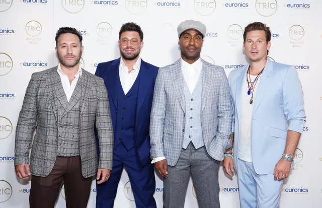 From left, Antony Costa, Duncan James, Simon Webbe and Lee Ryan of Blue