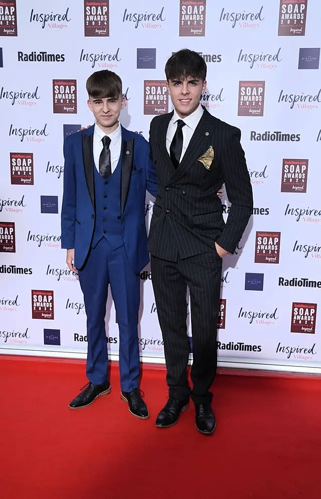 Luca Toolan (right) with fellow Coronation Street star Charlie Wrenshall