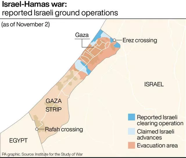 Israel Hamas war: reported Israeli ground operations