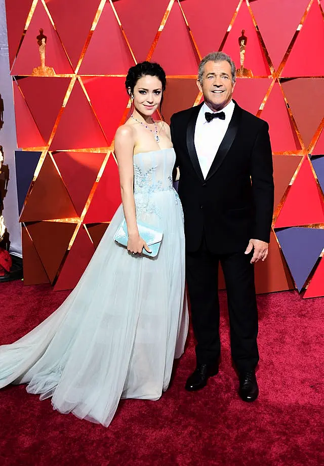 Mel Gibson and Rosalind Ross arriving at the 89th Academy Awards held at the Dolby Theatre in Hollywood, Los Angeles