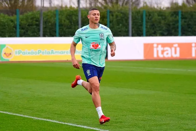 Brazil’s Richarlison during a training session