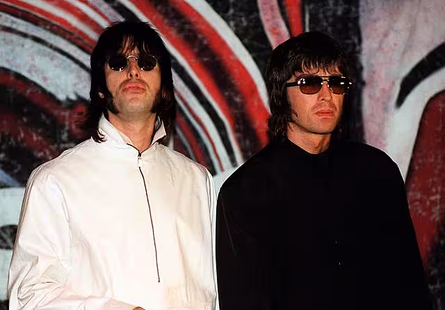Liam and Noel Gallagher pose for the cameras