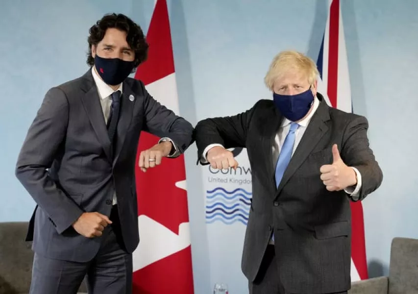 Prime Minister Boris Johnson welcomes Canadian Prime Minister Justin Trudeau